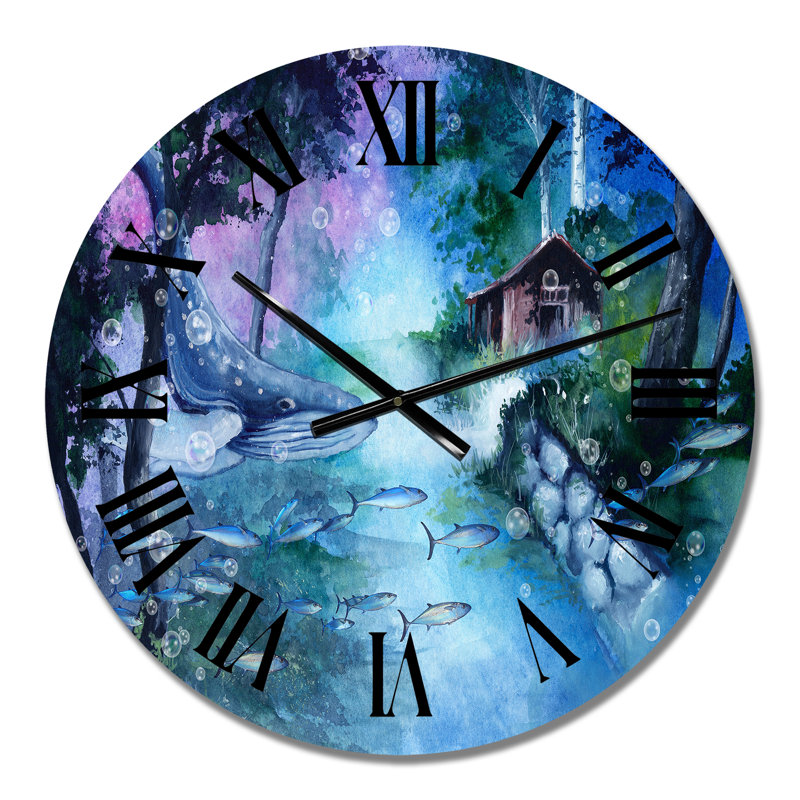 Oversized Moir Wall Clock, Medium