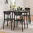 Whipton 4 - Person Dining Set, 5-Piece Rustic Black Dining Table Set for 4, Industrial Kitchen Table and Chairs Set with Metal Frame, Space-Saving Dining Room Furniture (Set of 5)-1797651502