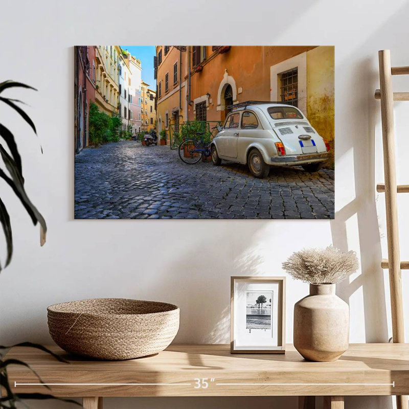 Rue pavée Sireci à Rome, H 16 po x l 24 po