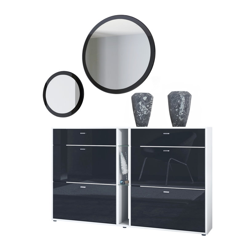 Rodrique Hall Tree 28cm Wide, Matt white/Black