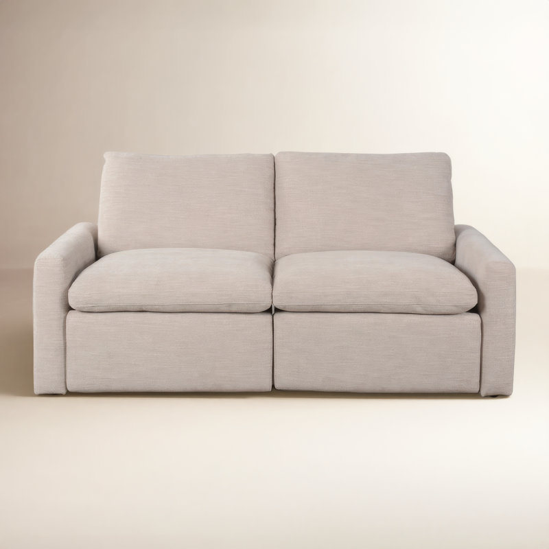 Downing 78" Upholstered Sofa, Nomad Snow Crypton Performance Weave