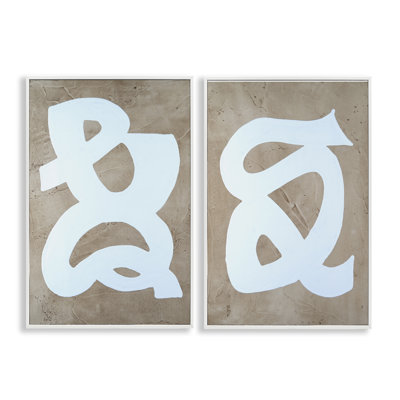 Abstract Squiggle Line  2 PC Giclee Art Set by Vanna Lam