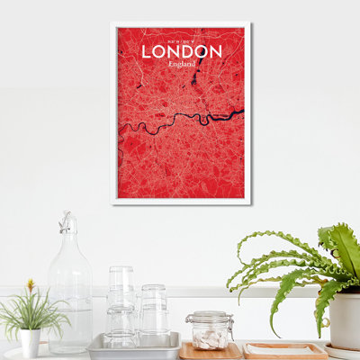 London City Map in Nautical 1 Piece Wall Art