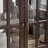 Retro Antique LED Curio Display Cabinet With Adjustable Shelves And Lattice Doors-1907276394