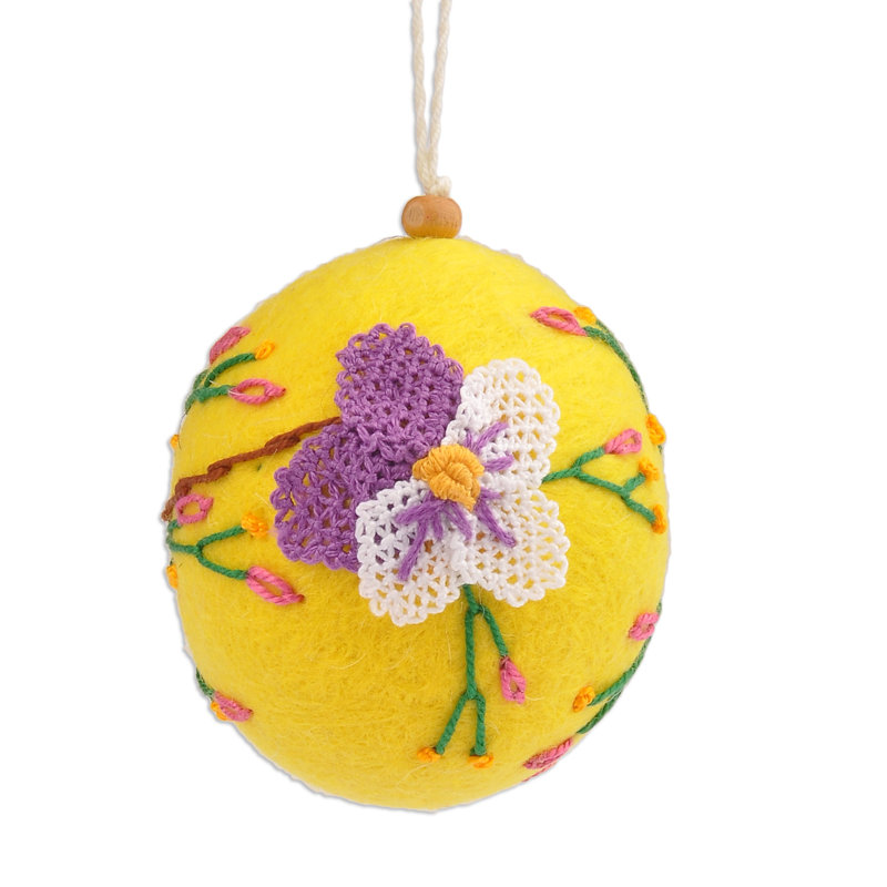 3.3'' Handmade Wood Ball Ornament