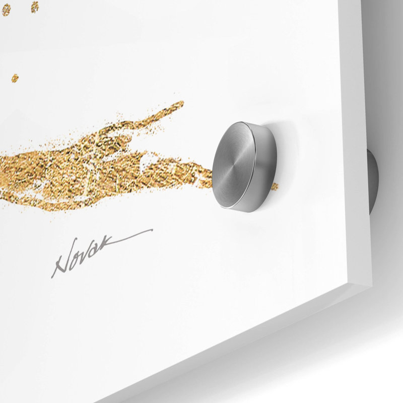 Art mural en verre «Gilded Bird 1 Lavender» par Shirley Novak, H 36 po x l 36 po x P 0,2 po