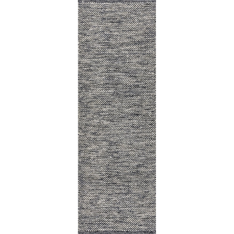 Parnell Eco-Friendly Handmade Tufted Soft Cotton Gray/Black Area Rug, Runner 2'6" x 10'