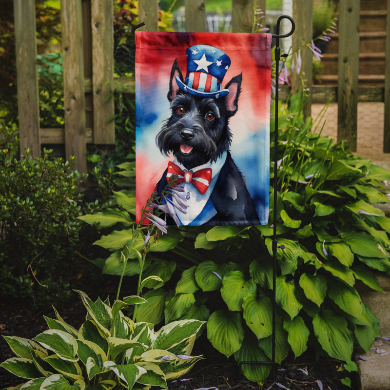 Drapeau patriotique du jardin américain, Terrier écossais noir / rouge