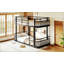 Twin over Twin Bunk Bed with Ladders & Guardrails, Upgraded Round-Pipe Metal Frame, Stylish & Versatile for Any Room,Black
