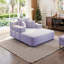 Chaise longue convertible Resta en velours côtelé duveteux avec poches de rangement et 3 coussins-129022236