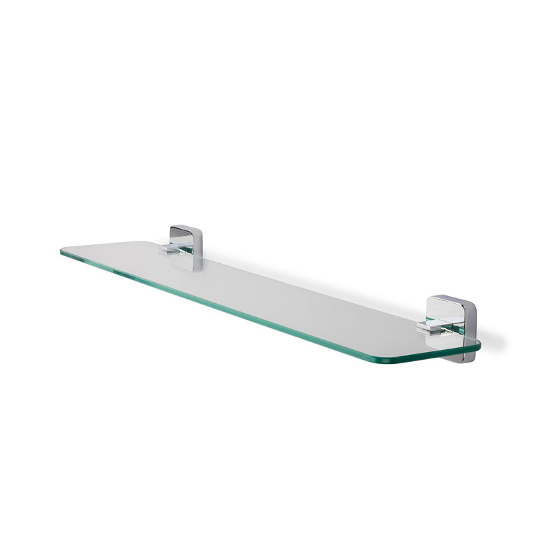 Camberwel Wall Mounted Glass Shelf with Chrome Flex-Fix Brackets