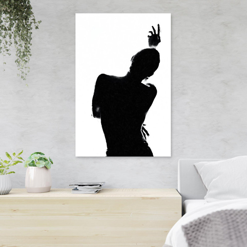 Illustration de l'homme noir - 1 pièce, impression sur toile tendue, L 24 po x H 36 po