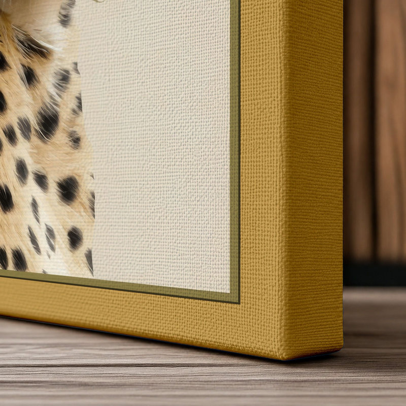 Dignified Cheetah Boho - Wrapped Canvas, 18x12 - 45.7 x 30.5 cm, Ochre Border