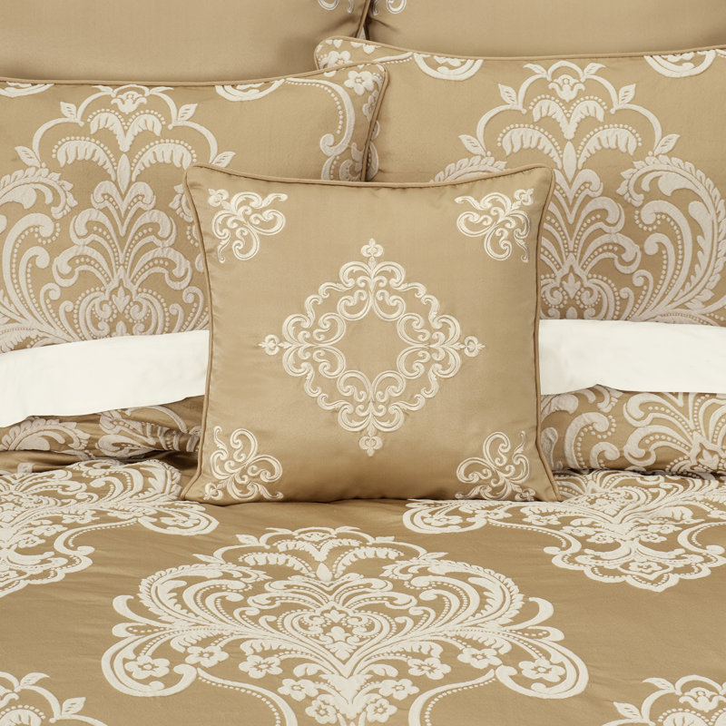 Coussin décoratif carré Potenza, H 18 po x l 18 po, Doré