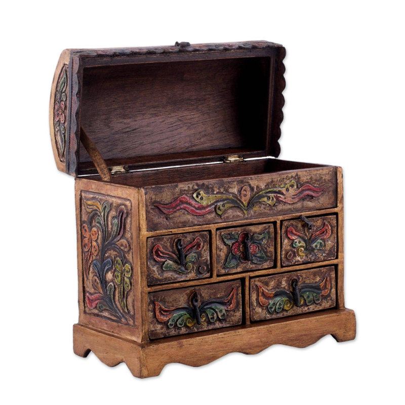 Boîte à bijoux antique brun clair