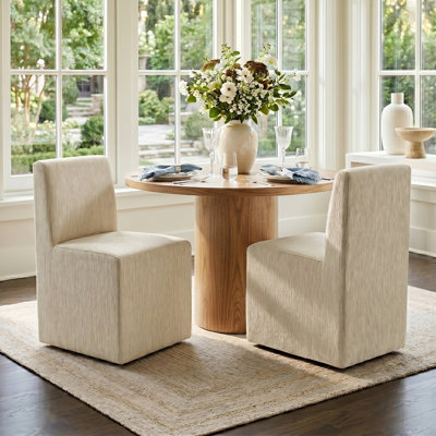 Chaise rembourrée en chenille avec roulettes cachées
