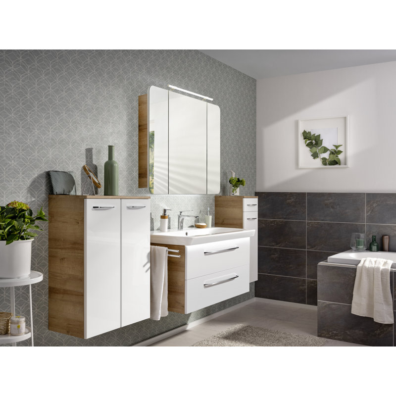 Milano Bathroom Cabinet, Branch oak/White