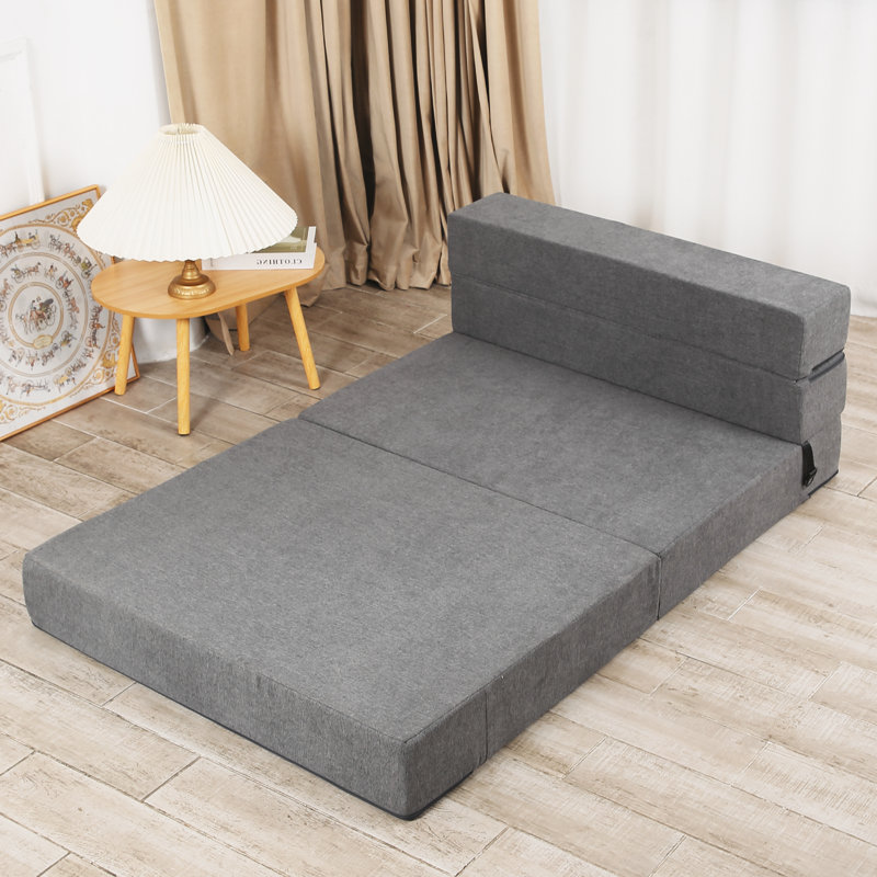 Canapé-lit futon, canapé-lit en mousse viscoélastique haute densité avec coussin moelleux, canapé-lit pliant, gris foncé