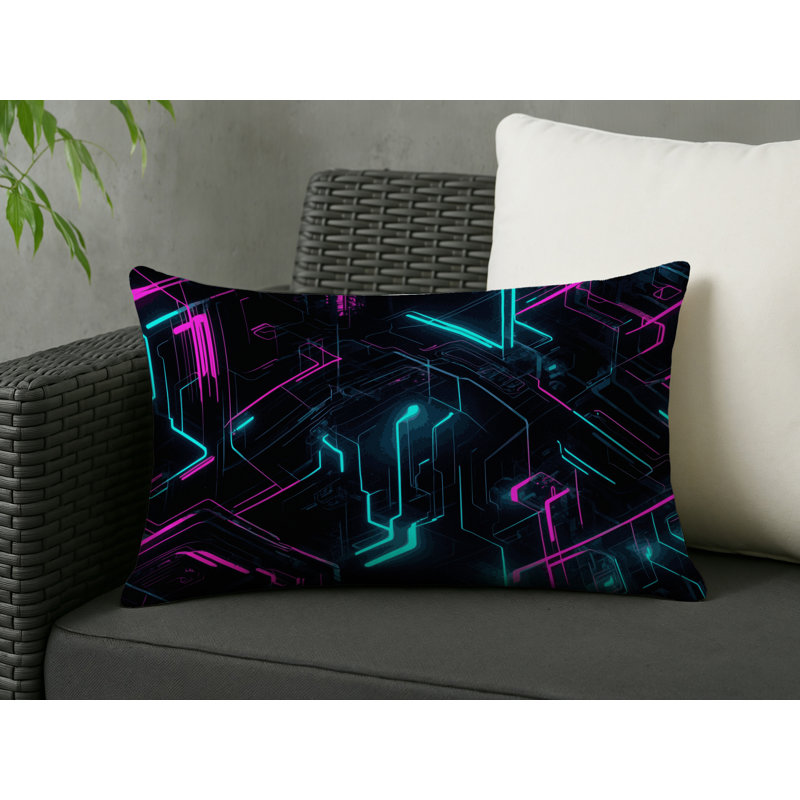 Coussin décoratif intérieur et extérieur Hyper Spectra, Rectangle 18"H x 25"W
