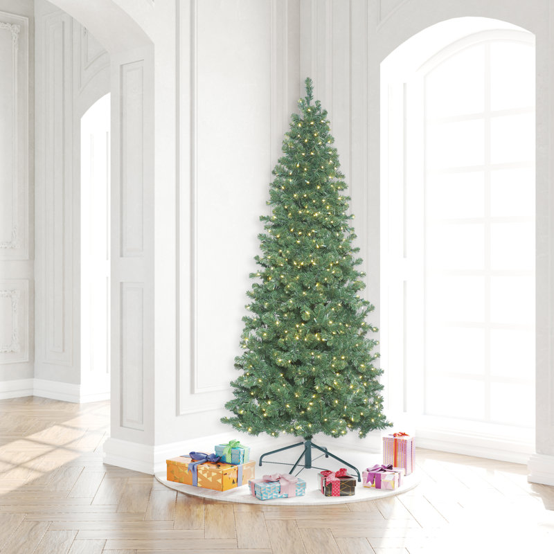 8.5' Green Fir Artificial Christmas Tree with 750 LED Clear/White Lights with Stand, 7.5' H