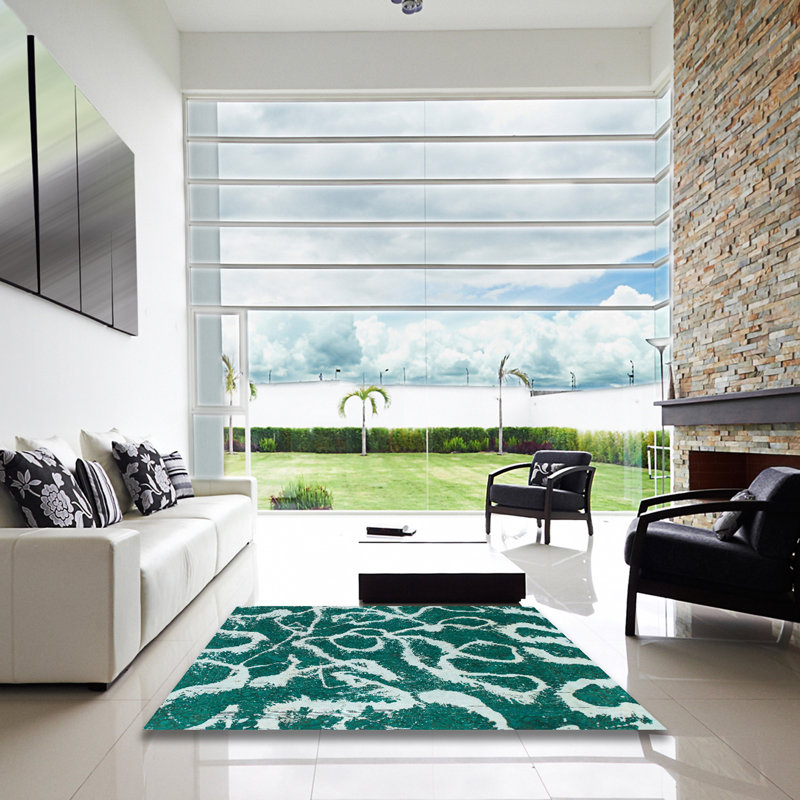 Abstract Indoor Rug, Square 5'