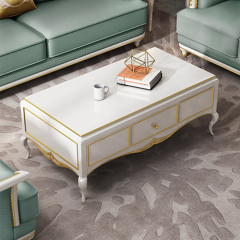 Carved coffee table, 20.9" H x 51.2" L x 35.4" W