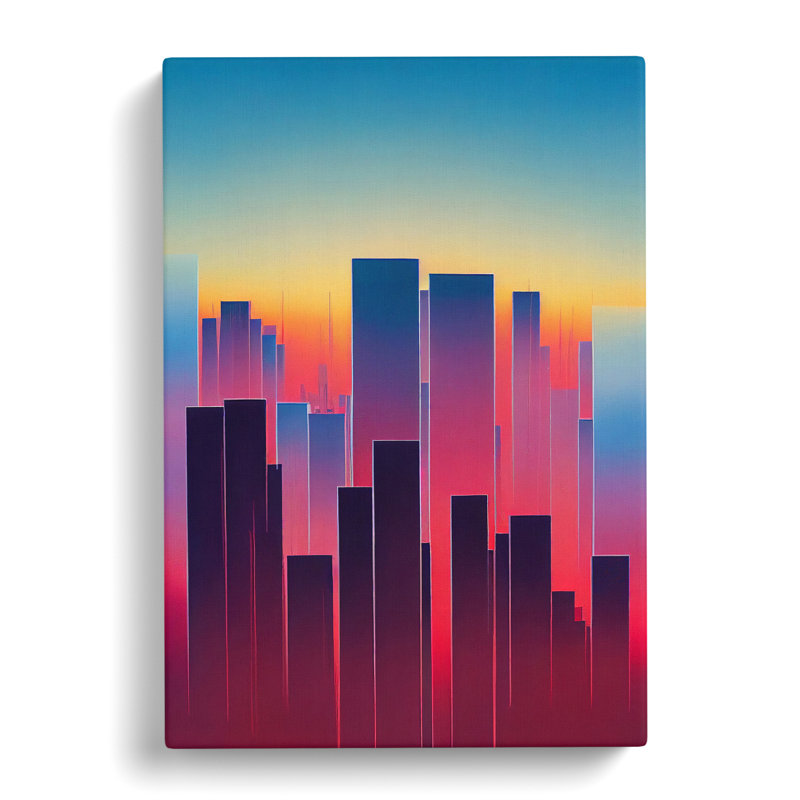 Classic City Skyline Abstract - Wall Art, Wrapped Canvas, 50cm H x 35cm W x 3cm D, No Matte