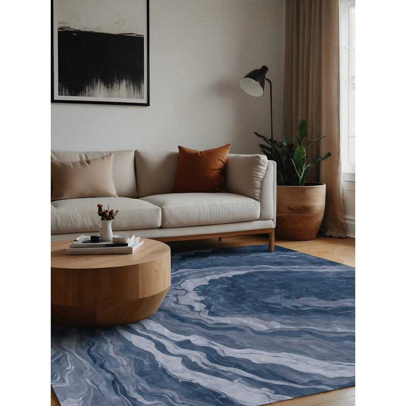 Machine Washable Gray Area Rug, Square 4'