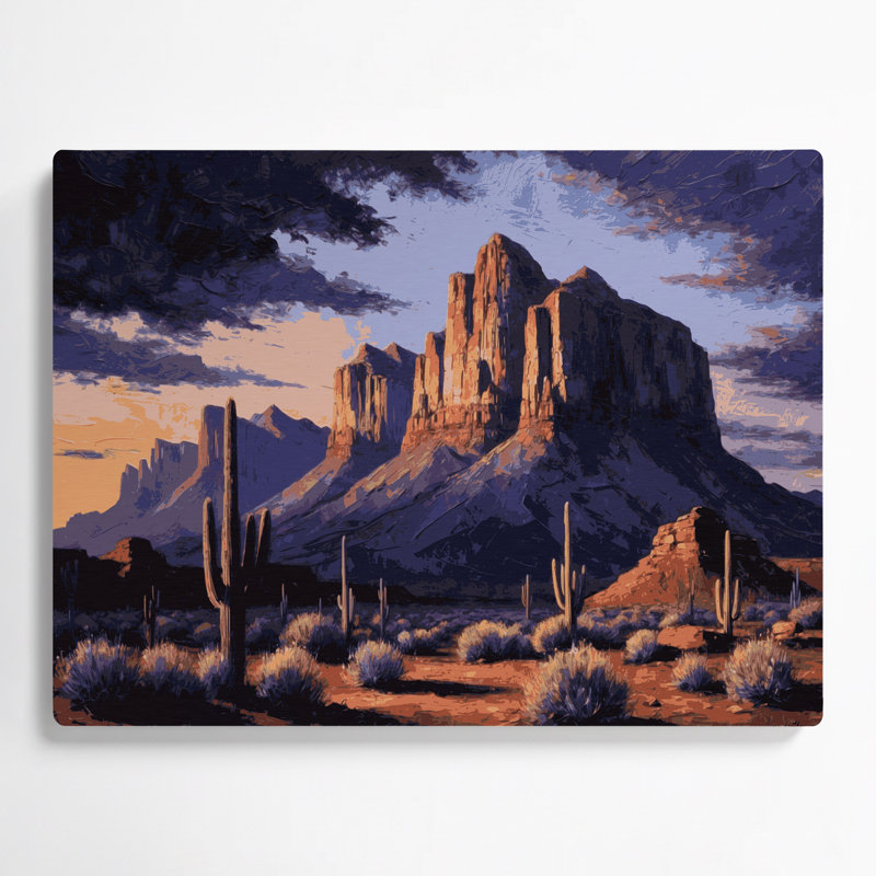 Art mural en métal mauve de Southwestern, H 132 po x l 168 po x P 0,05 po