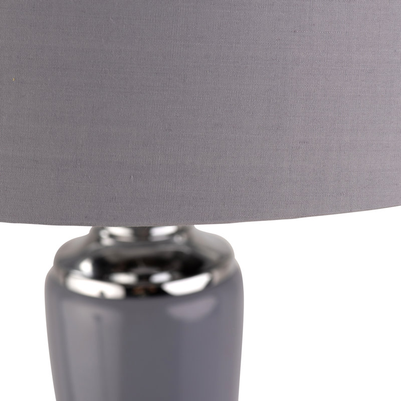 Edie 154cm Classic Floor Lamp, Grey Chrome, Grey