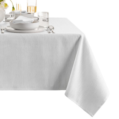 Brosh Solid Texture Water and Stain Resistant Polyester Rectangle Tablecloth