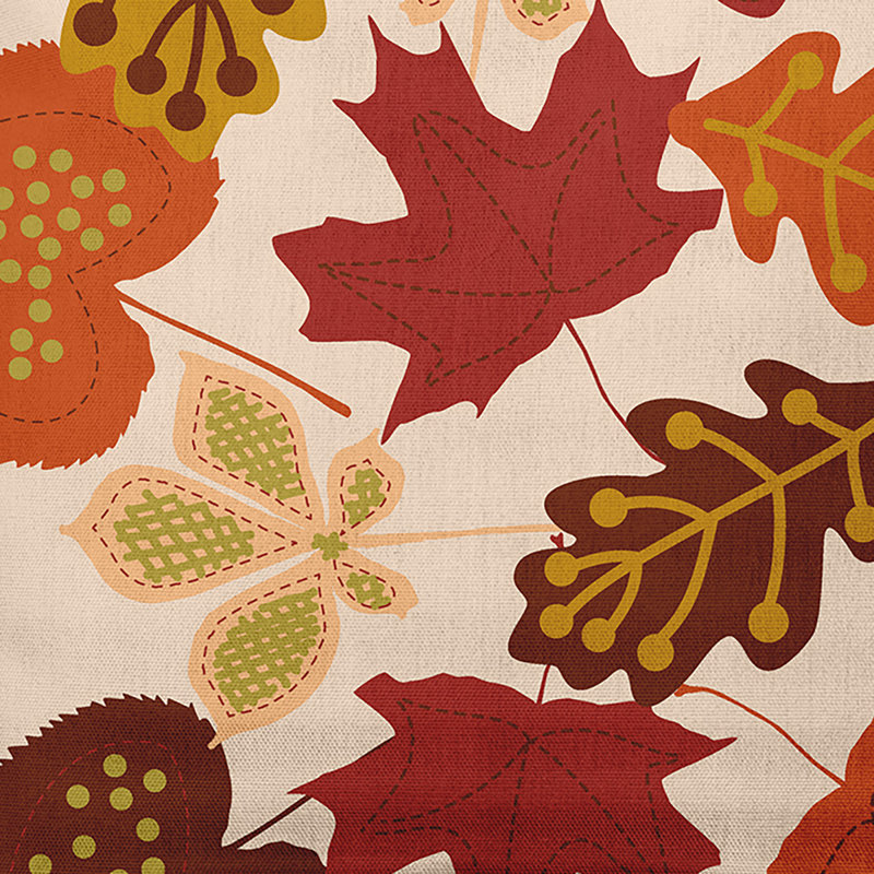 Coussin décoratif décoratif Fall Leaves, 20 po x 20 po, Terre de Sienne