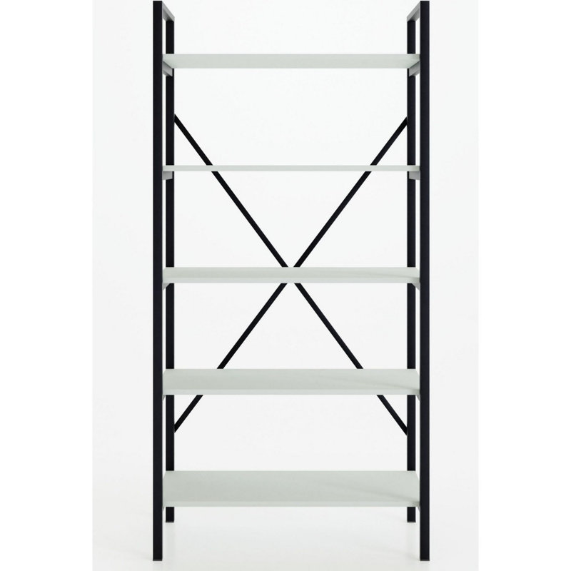 Albaro 180cm H x 90cm W Metal Etagere Bookcase, White