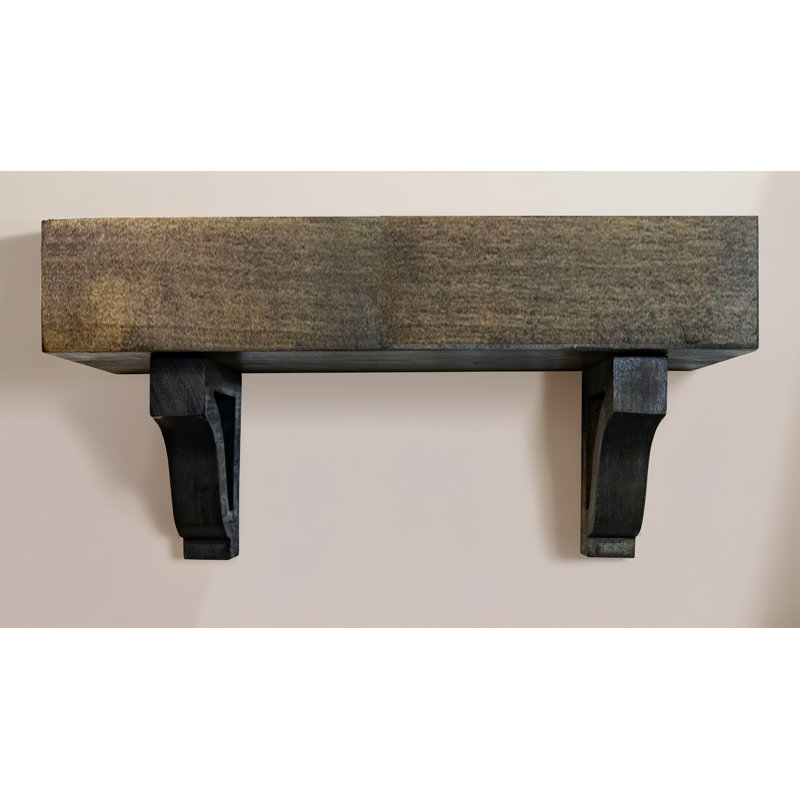 Tablettes flottantes en peuplier avec corbeaux, H 12 po x l 26 po x P 6 po