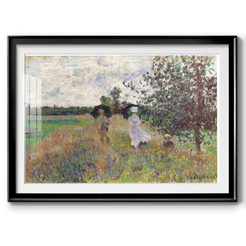 Promenade A Argenteuil 1875, reproduction d'art encadrée, Noir, H 19 po x l 27 po x P 1,5 po