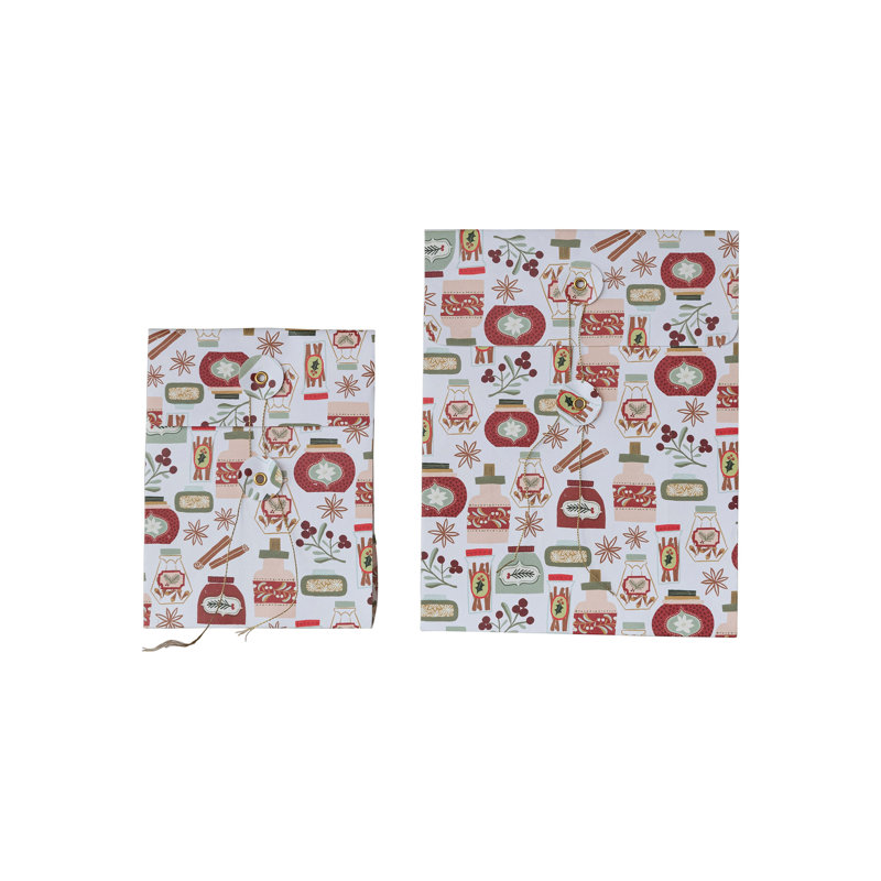 Sacs-cadeaux imprimés en papier avec motifs des Fêtes