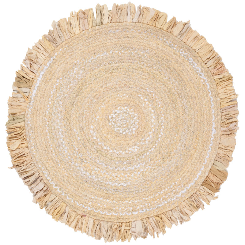 Holbeach Hand Woven Cotton Rug, Round 3'