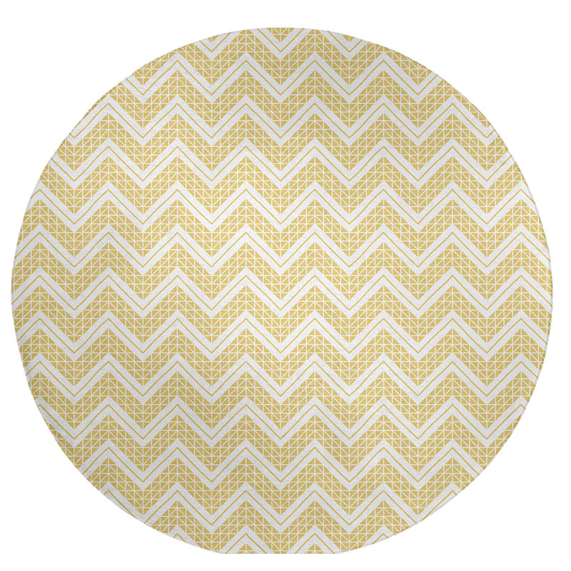 Chenille Chevron Indoor Rug, Round 5'