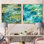 «Green Peaceful Tide Pools I - Coastal Minimalisme», ensemble de 2 reproductions d'art mural
