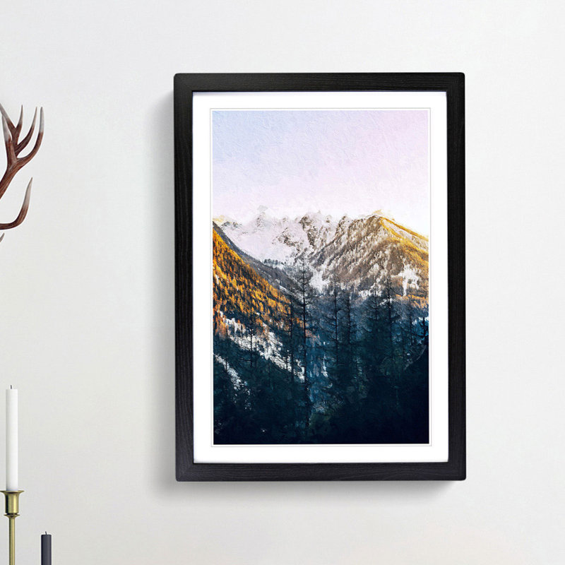 Tall Trees - Picture Frame Painting Print, 48cm H x 36cm W x 2cm D, Black Framed