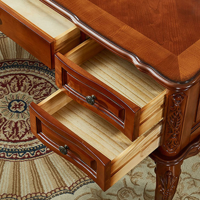Bureau de style européen rétro sculpté, H 30,71 po x l 51,18 po x P 25,59 po