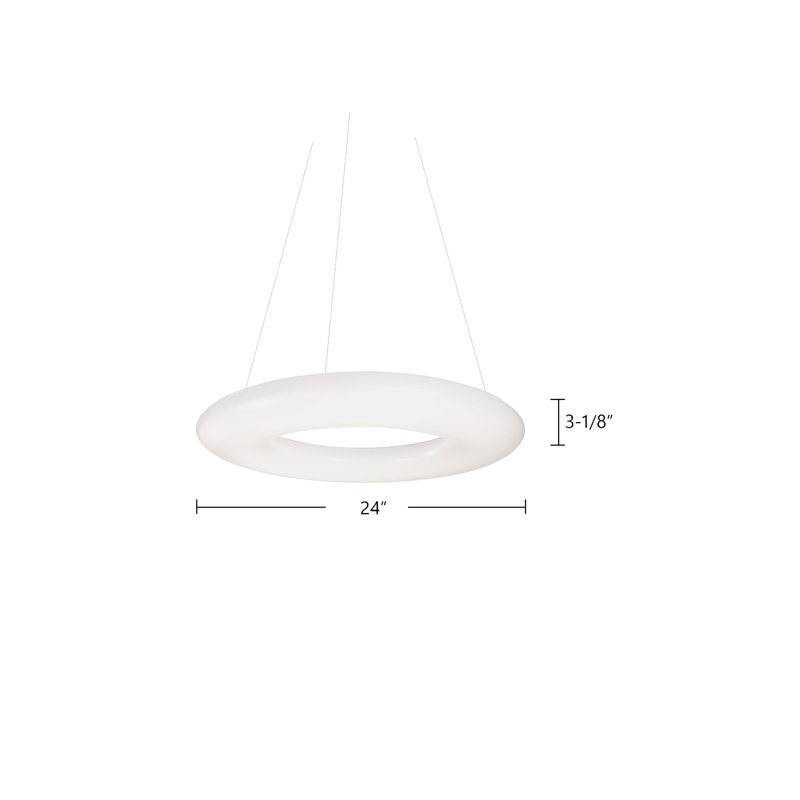 1 - Light LED Pendant, 124.76" H x 24" W x 24" D