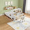 Adorable lit simple en forme de voiture avec tiroirs de rangement et bureau - Mobilier de chambre d'enfant amusant et fonctionnel en blanc