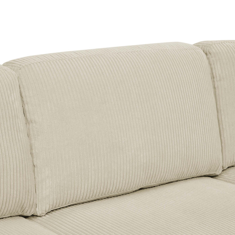 Canapé modulaire 2 pièces Avva, Velours côtelé crème