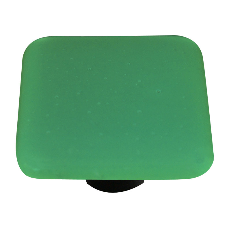 Poignée carrée 1,5 po Opaline, Vert jade, Noir