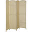 Paravent pliable à 4 panneaux d'intimité tissé à la main, polypropylène et bois de pin, beige, pour séparer la pièce et créer des espaces