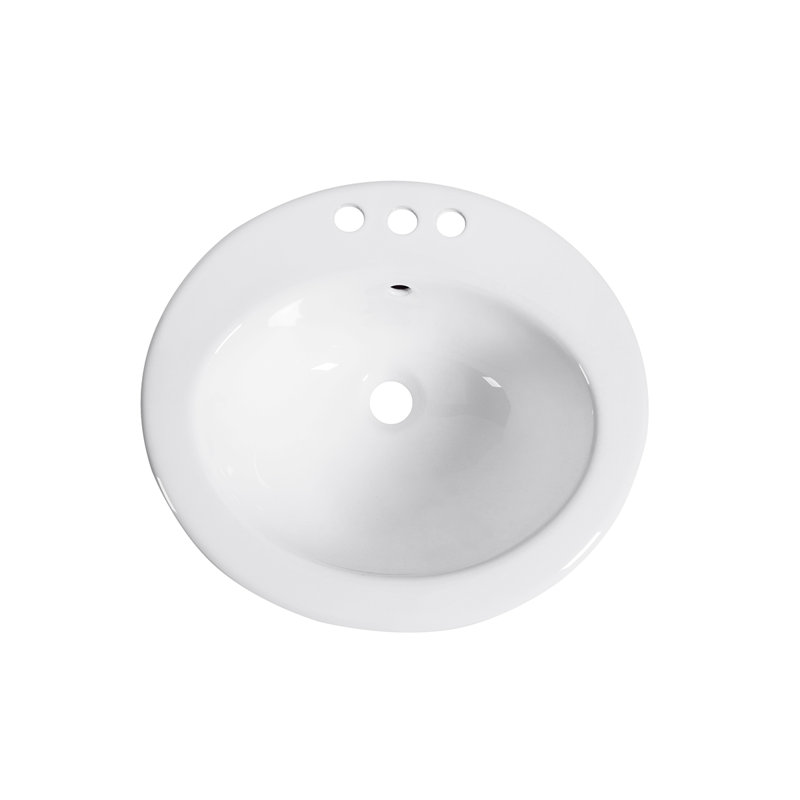 DAX 17.68'' White Oval Bathroom Sink