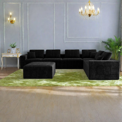 Canapé modulaire moderne 7 pièces en compression Corduroy