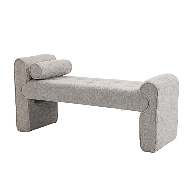 Banc avec repose-pieds et repose-pieds Franklintown, Gris clair