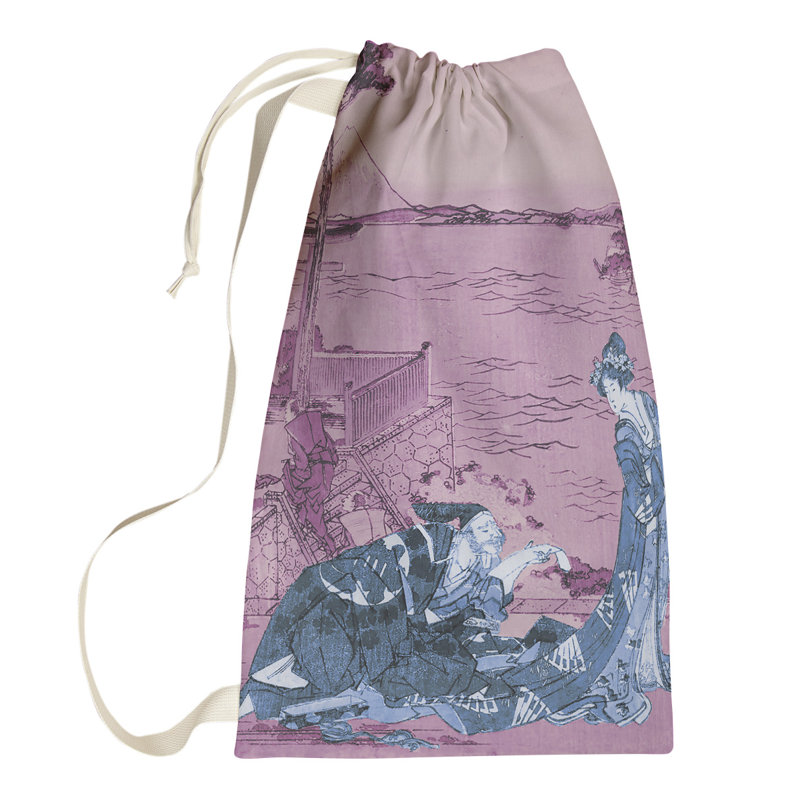 Sac à lessive en poucela japonais, Petit (H 64 po x l 20 po x P 1,5 po), Rose